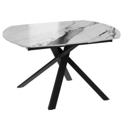 KHEOPS│Table de repas extensible│Marbre Fiorentino / Noir