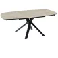 KHEOPS│Table de repas extensible│Travertin / Noir