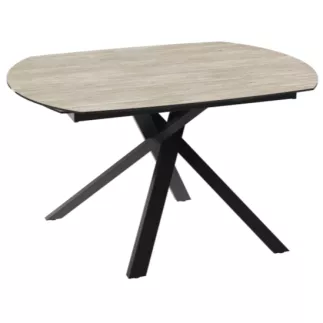 KHEOPS│Table de repas extensible│Travertin / Noir