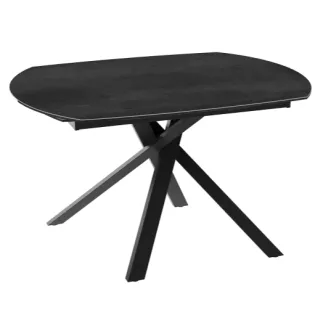 KHEOPS│Table de repas extensible│Titane / Noir