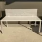 SANMA│Bureau L180 x p80 - Hauteur réglable│Blanc/Gris alu