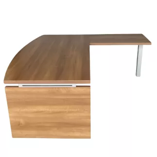 SANMA│Bureau Direction arqué L 200 x p 165 avec retour p 60 cm│Cerisier