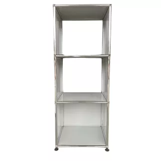 USM HALLER│Etagère ouverte 3 cases - 1L x 3H│Gris clair/Chromé