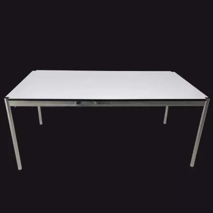 USM HALLER│Table - Bureau 175x100 Gris perle/Chromé