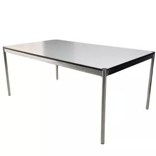 USM HALLER│Table - Bureau 175x100 Gris perle/Chromé