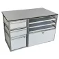 USM HALLER│Desserte 2 cases + Caisson 554│Gris / Chromé