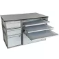 USM HALLER│Desserte 2 cases + Caisson 554│Gris / Chromé