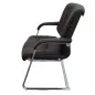 GIRSBERGER│Fauteuil d'accueil Trilax Cuir│Noir/Chromé GIRSBERGER│Fauteuil d'accueil Trilax Cuir│Noir/Chromé