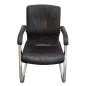 GIRSBERGER│Fauteuil d'accueil Trilax Cuir│Noir/Chromé GIRSBERGER│Fauteuil d'accueil Trilax Cuir│Noir/Chromé