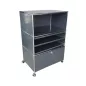 USM HALLER│Bibliothèque 3 cases 1L x 3H-Ouvert-DS-tablettes- Gris anthracite