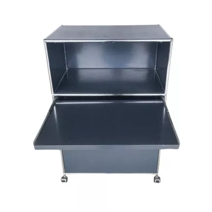 USM HALLER│Bibliothèque 3 cases 1L x 3H-Ouvert-DS-tablettes- Gris anthracite