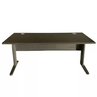 STAR│Bureau droit 160x80 - pied fixe│Ébène Ash / Gris Anthracite