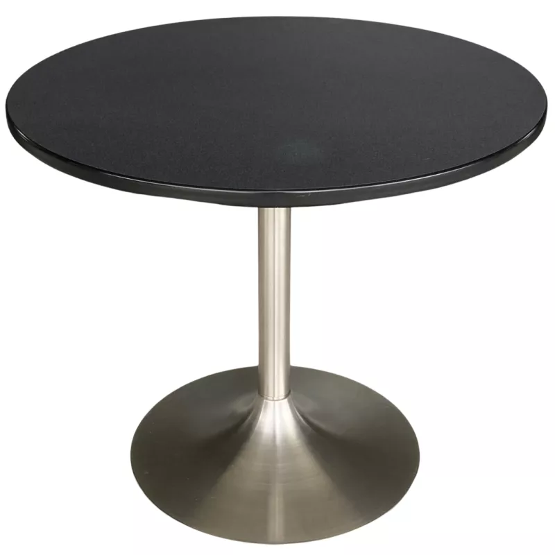 SANMA│Table ronde ø 89.5cm Noir/Chromé