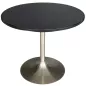 SANMA│Table ronde ø 89.5cm Noir/Chromé