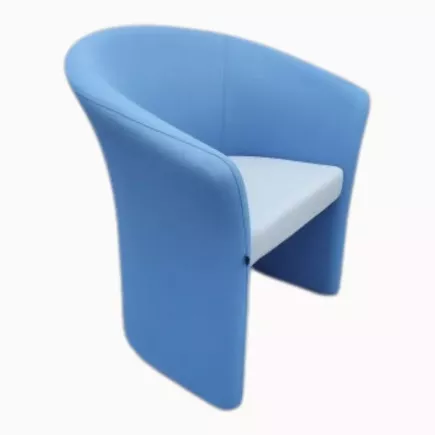BRIDGE│Chauffeuse 1 place tissu bicolore│Bleu clair/Gris clair