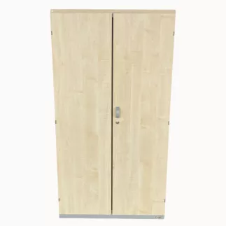 LO LISTA│Armoire portes battantes│L 80 x H 150 cm│Erable blanc/Gris alu