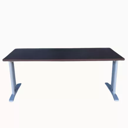 MOKAWE│Bureau droit L 180x80cm│Moka / Gris Alu