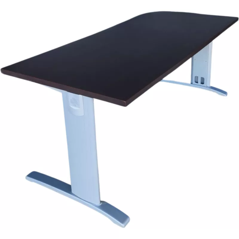 MOKAWE│Bureau droit L 180x80cm│Moka / Gris Alu