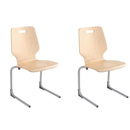 TIC│Lot de 2 chaises appui sur table hêtre multiplis