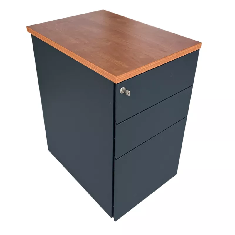 EOL│Caisson hauteur bureau │3 Tiroirs│Poirier/Gris anthracite