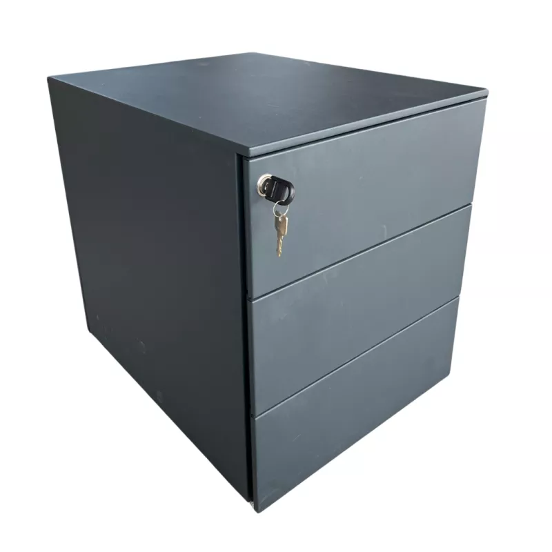 EOL│Caisson sous bureau │3 Tiroirs│Gris anthracite/Noir