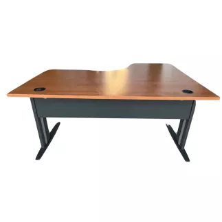 Idol│Bureau compact 90° L 160x80 cm - retour gauche 60 cm- pied fixe│Pommier/ Gris anthracite