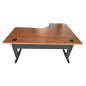 Idol│Bureau compact 90° L 160x80 cm - retour gauche 60 cm- pied fixe│Pommier/ Gris anthracite