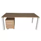 STUL│Pack Bureau + Caisson 3 tiroirs│Walnut/Gris Alu