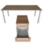 STUL│Pack Bureau + Caisson 3 tiroirs│Walnut/Gris Alu