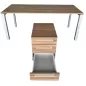 STUL│Pack Bureau + Caisson 3 tiroirs│Walnut/Gris Alu