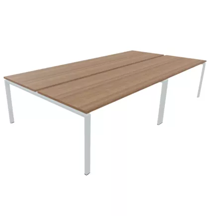 STUL│Structure partagée pour 4 postes L160 x p65 x H 72 cm│Walnut / Gris alu