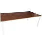BIGLA│Bureau droit│L 200 x p 100│Hauteur réglable│Noyer / Blanc BIGLA│Bureau droit│L 200 x p 100│Hauteur réglable│Noyer / Blanc