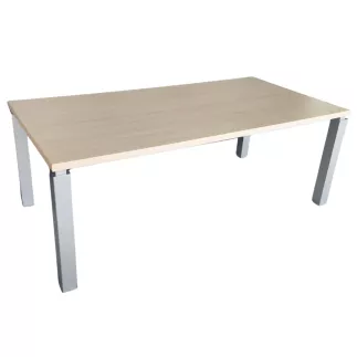 KARAOL│Bureau droit│L 200x p100│Chêne fil/Gris aluminium