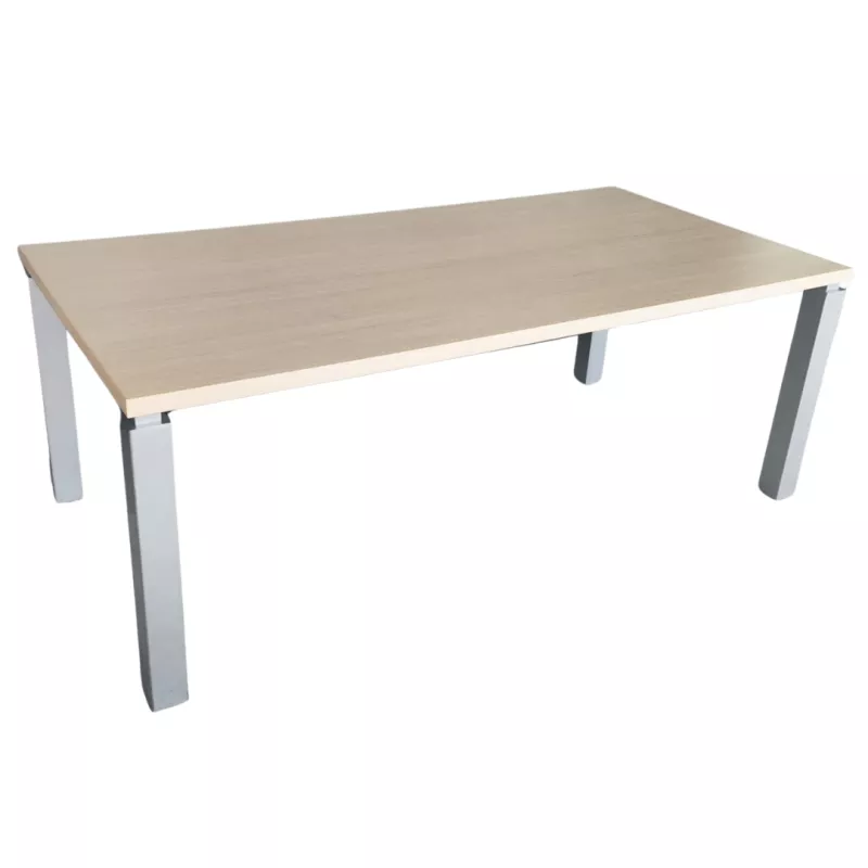 KARAOL│Bureau droit│L 200x p100│Chêne fil/Gris aluminium