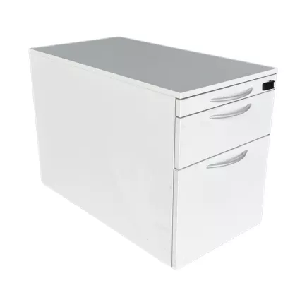 STEELCASE│Caisson sous bureau 3 tiroirs - 964│Profondeur 80 cm│Blanc / Gris aluminium