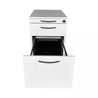 STEELCASE│Caisson sous bureau 3 tiroirs - 964│Profondeur 80 cm│Blanc / Noir