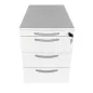 STEELCASE│Caisson sous bureau 4 tiroirs - 9666│Profondeur 80 cm│Blanc / Gris aluminium