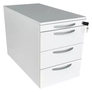 STEELCASE│Caisson sous bureau 4 tiroirs - 9666│Profondeur 80 cm│Blanc / Gris aluminium