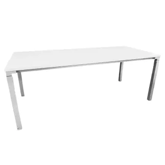 STEELCASE│Bureau droit Hauteur réglable L 180│Modèle Kalidro│Blanc/Gris alu