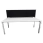 STEELCASE│Bureau droit Hauteur réglable L 180 + cloison noire│Modèle Kalidro│Blanc/Gris alu/Noir