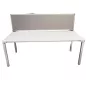 STEELCASE│Bureau droit Hauteur réglable L 180 + cloison gris clair│Modèle Kalidro│Blanc/Gris alu/Gris clair