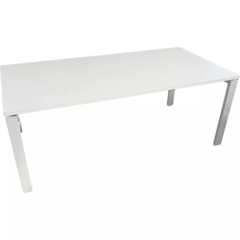 NOB│Bureau droit Hauteur réglable L 160│Blanc/Gris alu