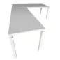 STEELCASE│KALIDRO Bureau compact 90° L 180/160 cm - retour à gauche Profondeur 60 cm│Pieds réglables│Blanc/Blanc