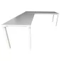 STEELCASE│KALIDRO Bureau compact 90° L 180/160 cm - retour à gauche Profondeur 60 cm│Pieds réglables│Blanc/Blanc