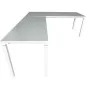 STEELCASE│KALIDRO Bureau compact 90° L 180/160 cm - retour à gauche Profondeur 60 cm│Pieds réglables│Blanc/Blanc