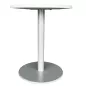 STEELCASE│Table ronde ø 60 cm│Blanc / Gris aluminium