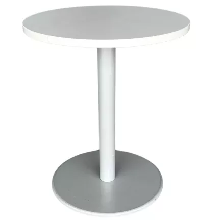 STEELCASE│Table ronde ø 60 cm│Blanc / Gris aluminium