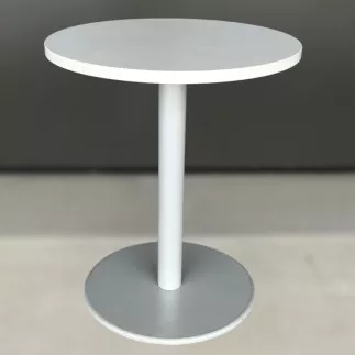 STEELCASE│Table ronde ø 60 cm│Blanc / Gris aluminium