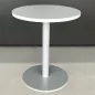 STEELCASE│Table ronde ø 60 cm│Blanc / Gris aluminium