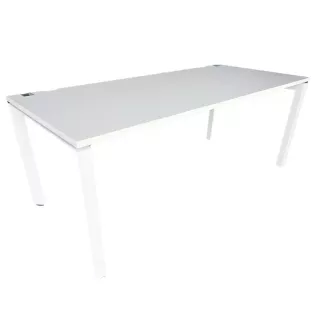 STEELCASE│FRAMEONE│Bureau droit pieds triangle L 180│Blanc/Blanc